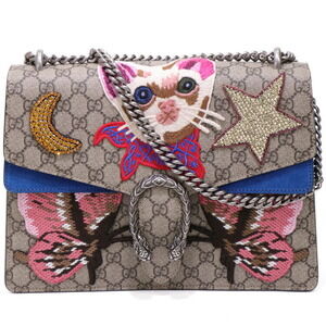 Gucci Beige Chain Tan Supreme Moon DIONYSUS Cat Bag GG Pink Star